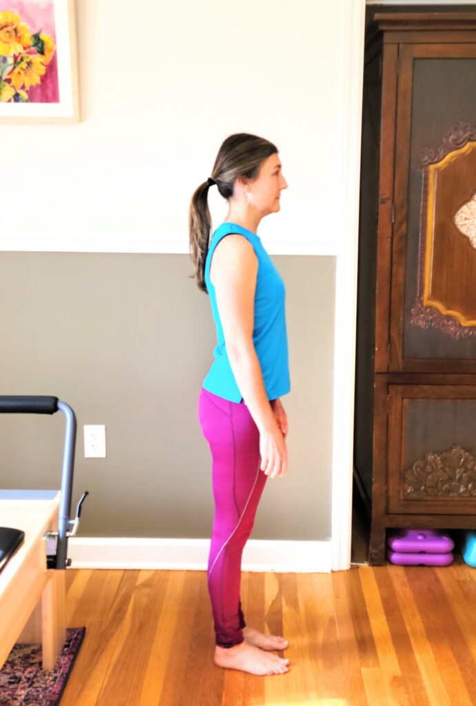Side view of standing with relaxed posture