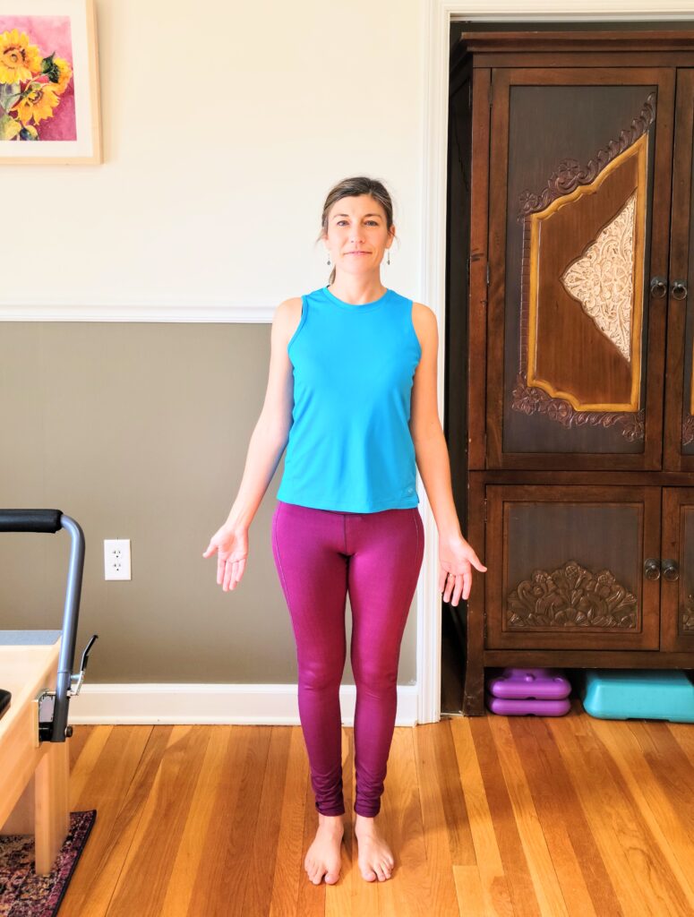 Front view of Wings Out posture exercise